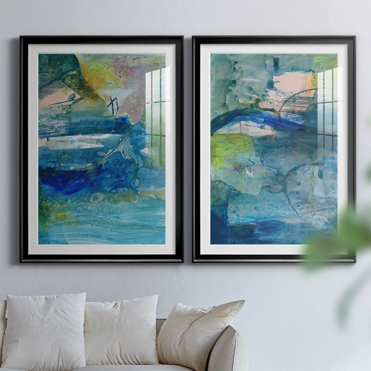 Wexford Home Spring Winds VII Premium Framed Print, 22.5" x 30.5" - Ready to Hang, Black (Set of 2)