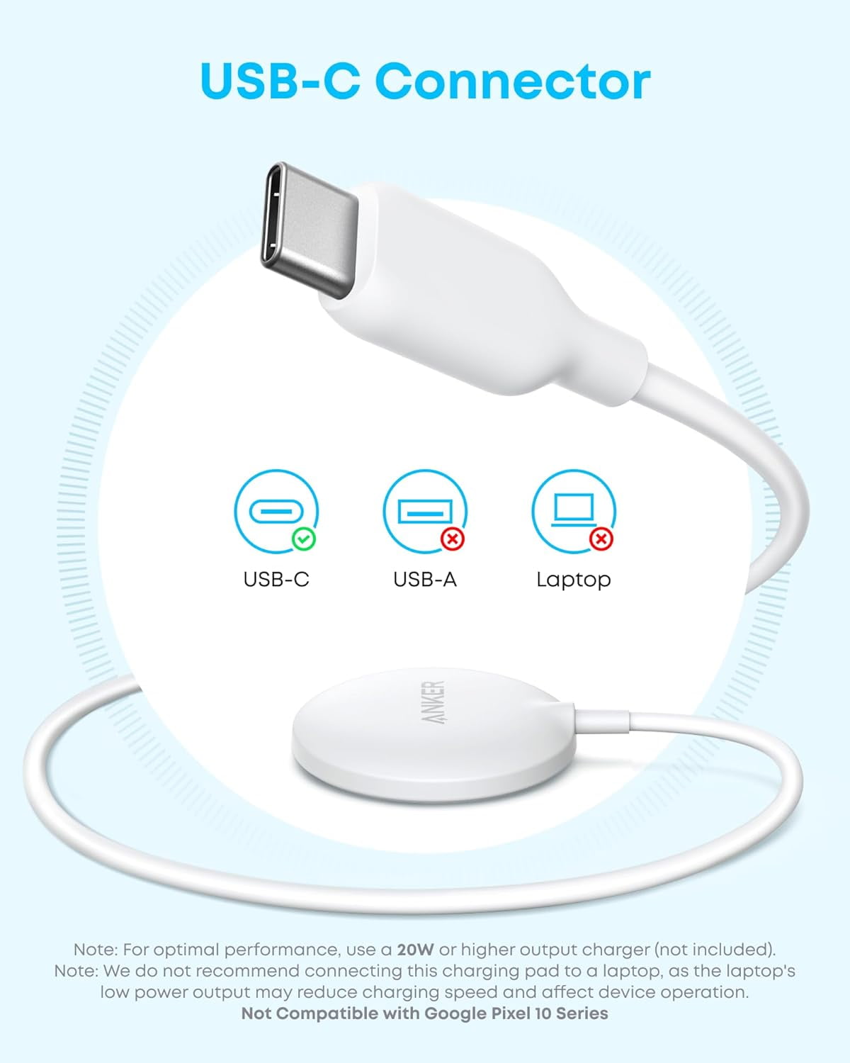 Anker Zolo Magnetic Wireless Charger, Qi2 Certified 15W MagSafe-Compatible Wireless Charging Pad