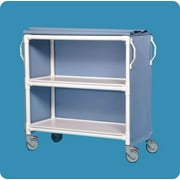 Two Shelf Deluxe Linen Cart - LC462BM - Blue Mesh Cover