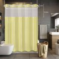 thumbnail image 5 of No Hook Shower Curtain and Liner Set, Light Yellow Striped Washable Fabric Shower Curtains for Bathroom, Bathtub, Farmhouse Stripes Modern Vintage Waterproof Bathroom Curtains 60W x 72H, 5 of 9