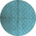 thumbnail image 1 of Ahgly Company Indoor Round Oriental Light Blue Industrial Area Rugs, 7' Round, 1 of 4