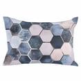 thumbnail image 2 of Navy Blue Grey King Size Pillow Cover, Pillowcase Protectors with Zipper, Breathable Decorative Throw Pillow Case Cover, Modern Abstract Art Geometric Pillow Shams for Couch Sofa 20x36Inch, 2 of 8