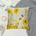thumbnail image 2 of PHYHOO  Spring Summer Pillow Covers  Farmhouse Daisy Floral Bee Decorations Yellow Patio Outdoor Cushion Case for Sofa Couch Home Decor, 2 of 5