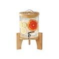 thumbnail image 1 of Dispensador de bebidas GOLDTIMO de vidrio de 5 litros con soporte para fiestas, 1 of 6