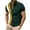 Olive Green, variant on WREESH Men's Trendy Henley Shirts Colored Collar Short Sleeve Top with Turndown Collar Solid Print Dark Gray