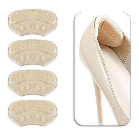 

FERSWE 4 PCS Anti-Slip Heel Grips Heel Liners & Fillers for Loafers and Dress Shoes Thick Cushion Inserts for Half-Size Adjustment Prevent Heel Slipping Rubbing Blisters Strong Adhesive Heel Pads