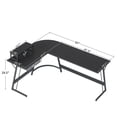thumbnail image 4 of CubiCubi 67 x 47inch L Shaped Desk Modern Computer Home Office Writing Study Workstation Desk, Drawers Black, 4 of 7