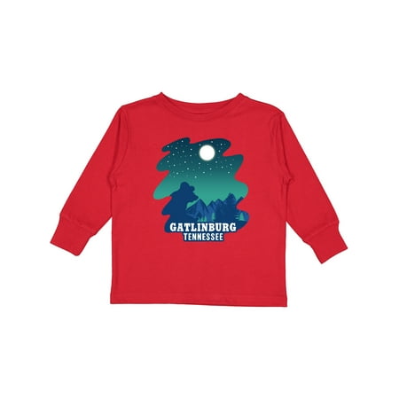 

Inktastic Smoky Mountains Gatlinburg Tennessee with Bear Boys or Girls Long Sleeve Toddler T-Shirt
