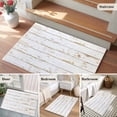thumbnail image 5 of White Wooden Plank Entryway Rug 2'x3'&nbsp; Non Slip Front Door Mats, Country Vintage Farmhouse Wood Grain Entrance Rugs Indoor Outdoor Carpet, Washable Floor Mats Small Area Rug for Bedroom Kitchen, 5 of 8