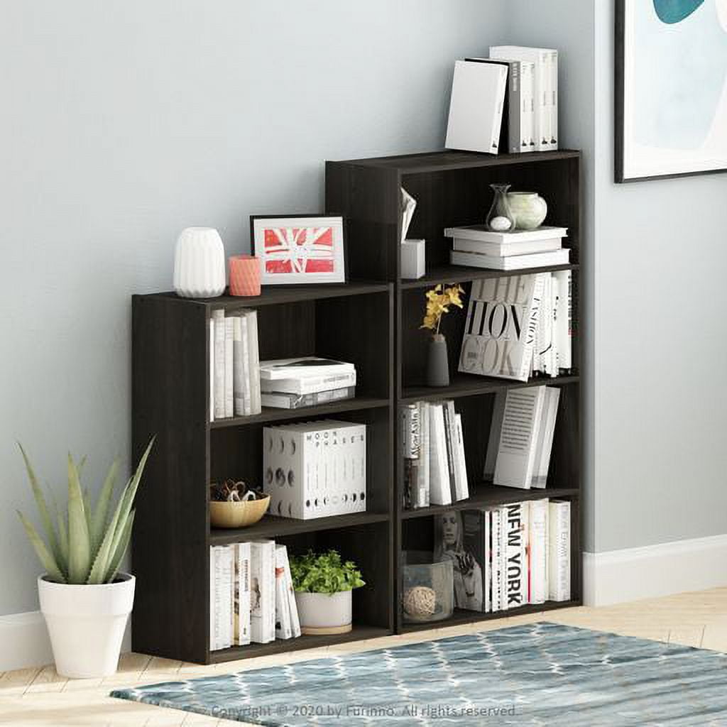 Furinno Pasir 3-Tier Open Shelf, Dark Espresso