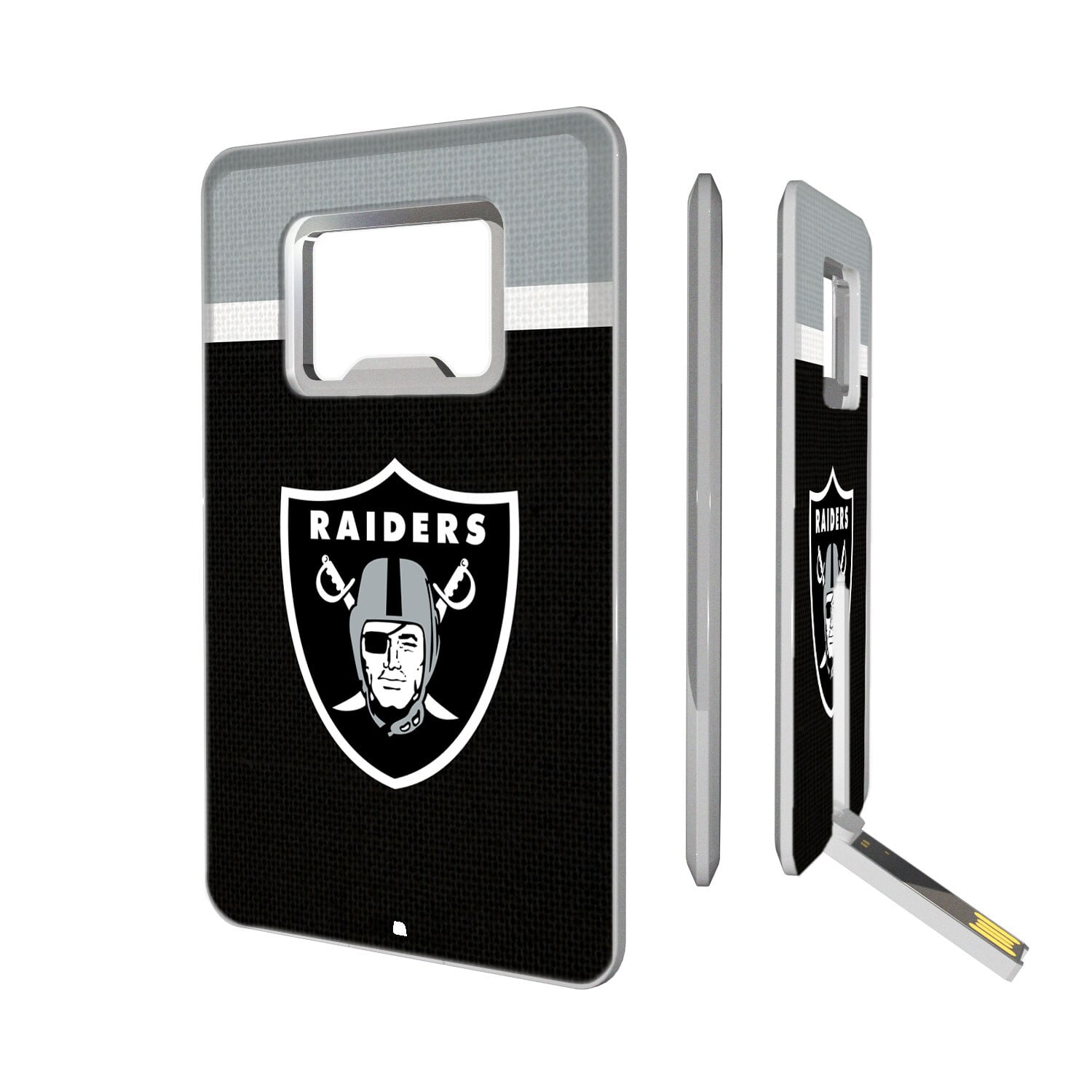 Las Vegas Raiders Striped Credit Card USB Drive Bottle Opener Las Vegas Raiders Striped Credit Card USB Drive Bottle Opener
