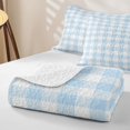 thumbnail image 4 of Erosebridal Classic Gingham Bed Spread Queen,Modern Geometric Print Queen Coverlet Set For Boys,3 Pieces, 4 of 7
