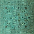 thumbnail image 1 of Ahgly Company Indoor Square Oriental Turquoise Blue Industrial Area Rugs, 8' Square, 1 of 4