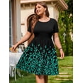 thumbnail image 3 of Zeagoo Womens Plus Size Summer Dress Short Sleeve Casual Mini Dresses Empire Waist T-Shirt Dress with Pockets, 3 of 4