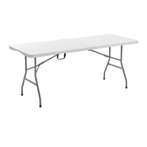 6 Ft Plastic Folding Table Portable Picnic Utility Table Handle Indoor Outdoor