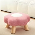 thumbnail image 6 of kkbbma under $5 Small Footstool, Flower Shape Wood Ottoman Stool, Sofa Tea Stool, Velvet Padded Shoes Bench, Footrest Stepstool, Padded Seat Wooden Legs, for Bedroom, 6 of 6