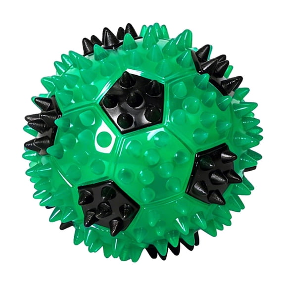 Spiky Squeaker Soccer Ball Dog Toy for Medium Large Dogs Heavy Duty Rubber Chew Toys for Aggressive Chewers Spiky Ball Fetch for Training Clean Teeth Outdoor