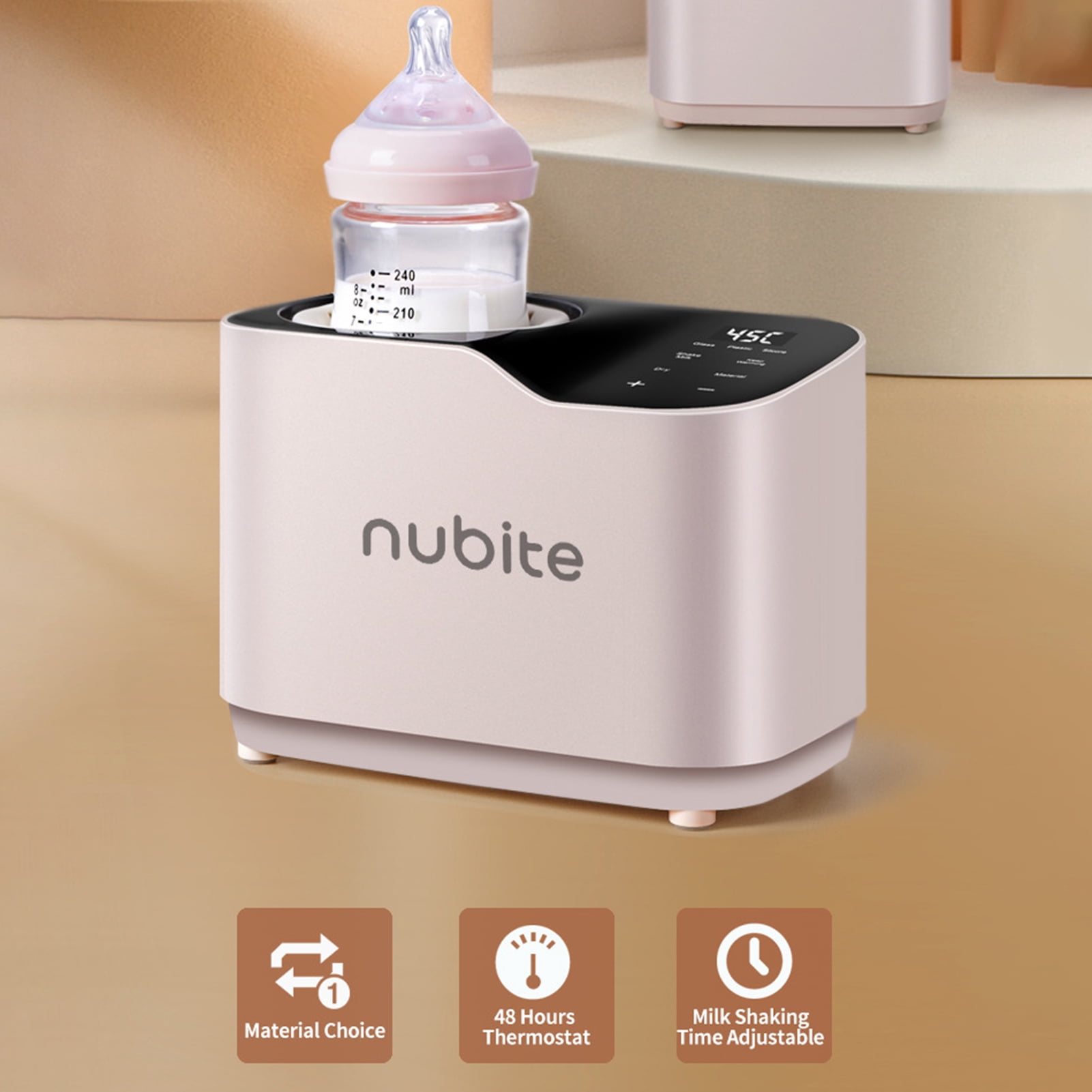 Anvazise Milk Warmer with Thermostatic Feeding Waterless Heating Rotary Heating Easy to Use Universal Baby Bottle Warmer