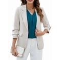 thumbnail image 2 of Women'S 3/4 Length Sleeve Tops Summer Dressy Casual Blouses Work Shirts Chiffon V Neck Outfits Green XL, 2 of 8