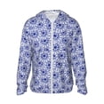 thumbnail image 2 of Lsque Blue And White Flowers UPF 50+ Lightweight Sun Protection Men's Women's Long Sleeve Shirt, Hoodie Performance -XX-Large, 2 of 9