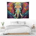 thumbnail image 3 of JRXY  Psychedelic Elephant Tapestry Trippy Watercolor Elephant Wall Tapestry Aesthetic Colorful Cloud Tapestry Spiritual Meditation Tapestry Wall Hanging for Room 40x30in, 3 of 7