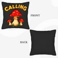 thumbnail image 6 of Set of 2 18x18in Throw Pillow Covers - Whimsical Mushroom Design with Bold ' CALLING ' Text on Dark Background Perfect for Couch Bed Car, 6 of 8
