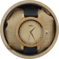 thumbnail image 1 of Angie Wood Creations Bamboo Men’s Watch with Black Silicone Strap and Bamboo Dial, 1 of 7