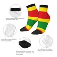 thumbnail image 4 of Adult Quarter Ankle Socks Rastafari Flag Cushion Ventilation Sports Socks, 4 of 7