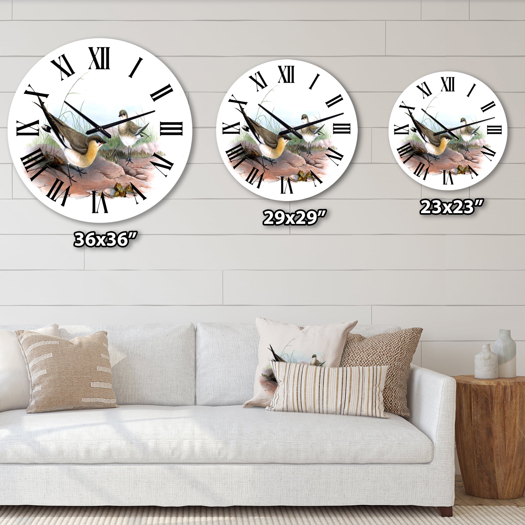Designart 1 in Quartz Farmhouse Wall Clock