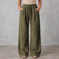 thumbnail image 5 of Mifsaly Women's Corduroy Casual Pants Wide Leg Baggy Sweatpants Fall Winter Drawstring Waist Workout Athletic Outfits with Pockets, 5 of 9