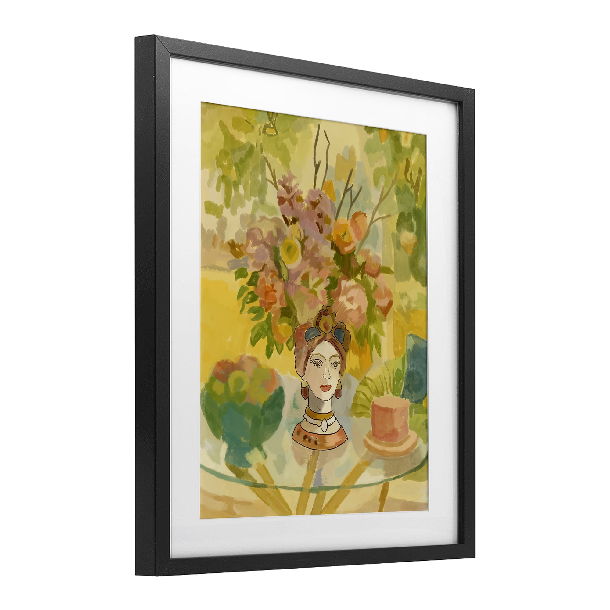 Stupell Industries Flower Head Vase Black Framed Print Under Glass, design by Amelia Noyes