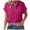 Hot Pink, variant on Lixiuxyad Women Fashion Button Down Shirts Casual Short Sleeve Dress Shirts Textured Shirts Trendy Casual,Pink L