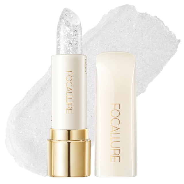 FOCALLURE Lápiz Labial Hidratante Bálsamo Labial Transparente Bálsamo Labial Hidratante Transparente con Textura Cremosa Tinte Labial de Larga Duración Cuarzo Cristal de Roca