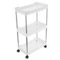 thumbnail image 2 of Utility Cart 3-layer Rack Multi-purpose Organizer Shelf With Hook Bathroom Kitchen Cart With Wheel, 2 of 7