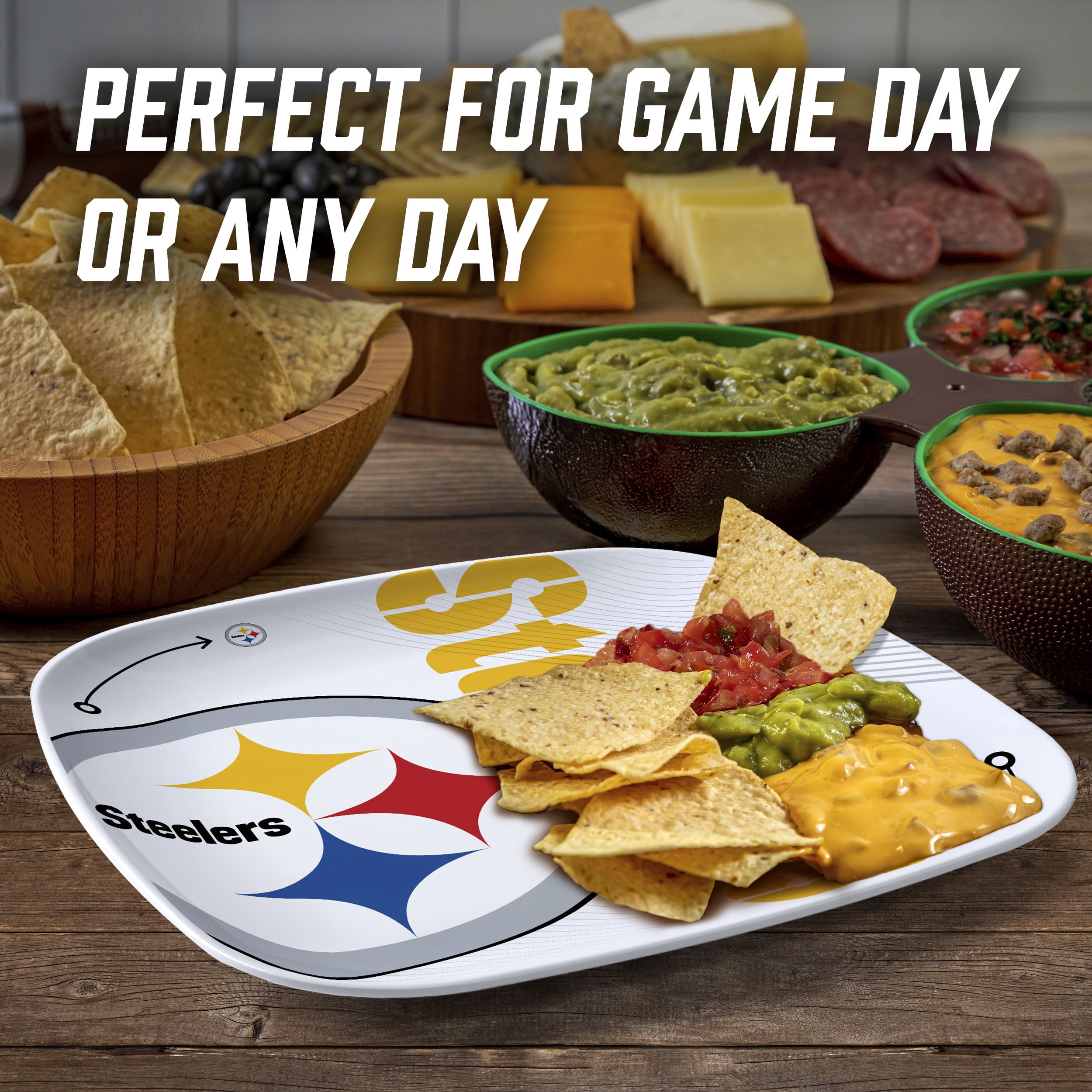 YouTheFan NFL Pittsburgh Steelers Large Party Plate