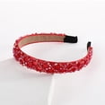 thumbnail image 2 of QUOTAY Style Elegant Rhinestone Headband for Women Fashion Hair Accessory Daily Use and Party 01_Red，One Size, 2 of 4