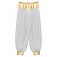 thumbnail image 5 of Mufeng Mens Magic Hippy Pants Satin Lanterns Trousers Arabian Prince Halloween Cosplay Party Costume White L, 5 of 7