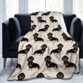 thumbnail image 1 of Dachshund In Sweaters Pattern Blankets Fleece Printed Cute Portable Soft Throw Blanket for Bed Office Quilt Dog Flannel Blanket, 1 of 7