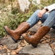 thumbnail image 4 of Botas vaqueras occidentales de cabeza ancha para hombre Botas gruesas de tubo medio, 4 of 6
