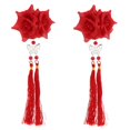 thumbnail image 2 of Pinza de cabellero de flores de tela china de 2 piezas con accesorios para el cabello con borlas horquillas para el cabello rojo Yinane pinzas de pelo chino para mujeres, 2 of 8
