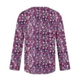 thumbnail image 5 of Utoimkio Women's V Neck Long Sleeve Tops Casual Floral Print T Shirts Basic Blouse Tees Loose Fit Lightweight Tunic Shirts, 5 of 5