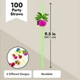 thumbnail image 3 of 100 Pack Tropical Hawaiian Straws for Cocktails and Margaritas, Luau and Summer Beach Party Supplies (6 Designs), 3 of 9