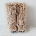 thumbnail image 3 of Gegefur Women's Furry Fluffy Boot Faux Fur Long Snow Boot Knee High Boots Warm Comfortable Outdoor Flat Shoes, 3 of 6
