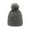 Grey, variant on Wool Knit Earflap Hat with Pom, Pink, M