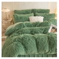 thumbnail image 5 of TiaGOC Fluffy Sage Green Comforter Cover Set Queen，Faux Fur Green Bedding 3 Pieces(1 Plush Queen Duvet Cover +2 Faux Fur Pillowcases) Girls Bed Set (Sage Green, Queen), 5 of 9