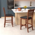 thumbnail image 4 of Gymax 2-PCS Counter Height Bar Chair Set w/ Backrest Padded Seat Rubber Wood Frame, 4 of 8