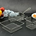 thumbnail image 3 of Mini Square Fry Basket Stainless Steel French Fries Holder Deep Fryer Baskets Square Mesh Food Basket with Handles Small Serving Basket for Kitchen Restaurant Cafe Barbecue, 3 of 8