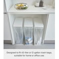 thumbnail image 5 of Yamazaki Home Lidded Garbage Bag Holder, White, Steel, 12, Lid, 5 of 7