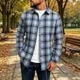 thumbnail image 2 of Purcolt Mens Flannel Plaid Shirts Vintage Casual Collared Button Down Long Sleeve Shirts Comfort Fall Winter Coat Jackets for Business Work Office, 2 of 9