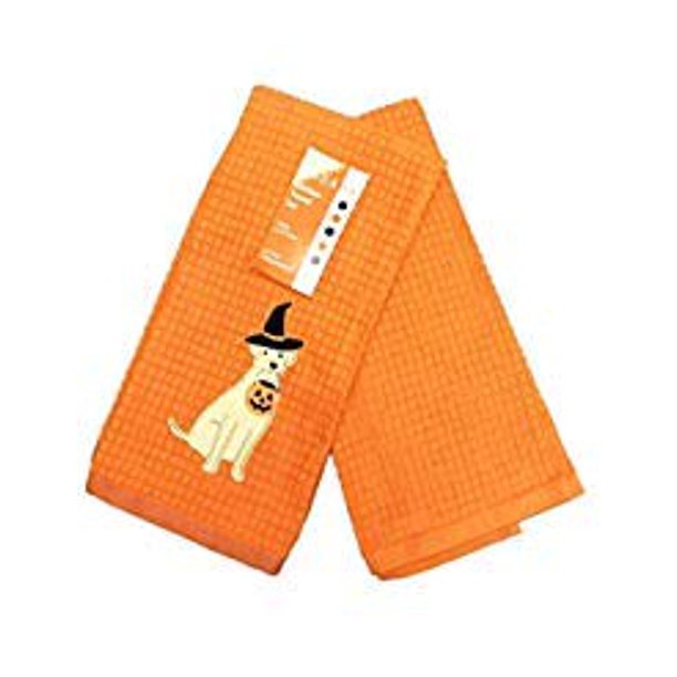 Casaba Happy Halloween Cute Embroidered Festive Witch Dog Set of Two